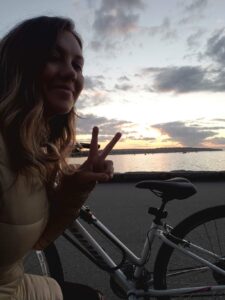 bike and sunset